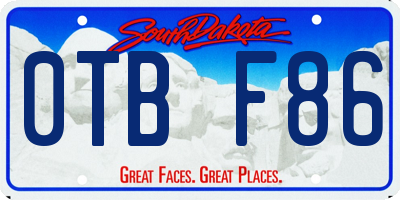 SD license plate 0TBF86