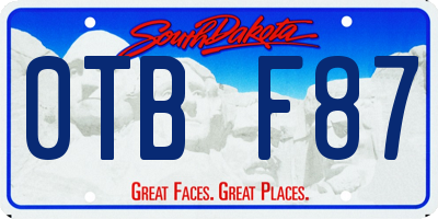 SD license plate 0TBF87