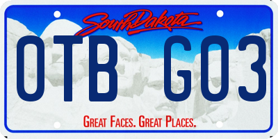 SD license plate 0TBG03