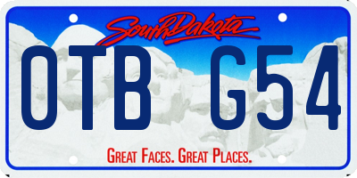 SD license plate 0TBG54