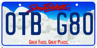 SD license plate 0TBG80