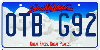 SD license plate 0TBG92