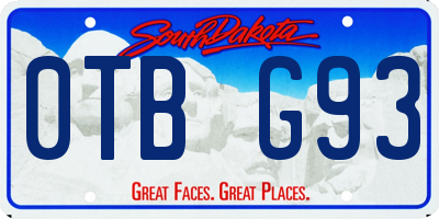 SD license plate 0TBG93