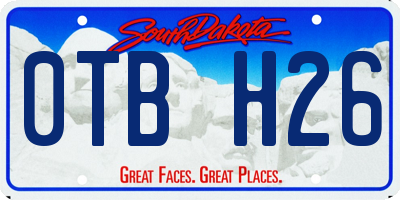 SD license plate 0TBH26
