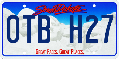 SD license plate 0TBH27