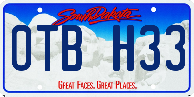 SD license plate 0TBH33
