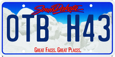 SD license plate 0TBH43