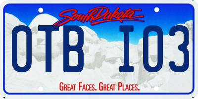 SD license plate 0TBI03