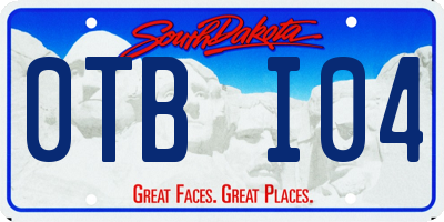 SD license plate 0TBI04