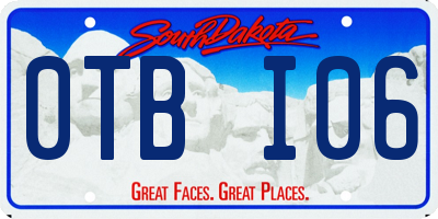 SD license plate 0TBI06