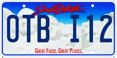 SD license plate 0TBI12
