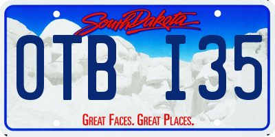 SD license plate 0TBI35