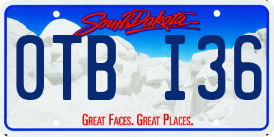 SD license plate 0TBI36