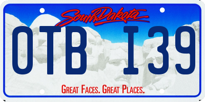SD license plate 0TBI39