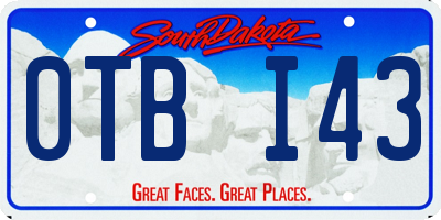 SD license plate 0TBI43
