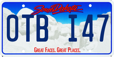 SD license plate 0TBI47