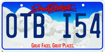 SD license plate 0TBI54