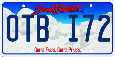 SD license plate 0TBI72