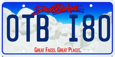 SD license plate 0TBI80