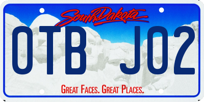 SD license plate 0TBJ02