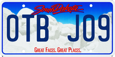 SD license plate 0TBJ09