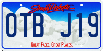 SD license plate 0TBJ19