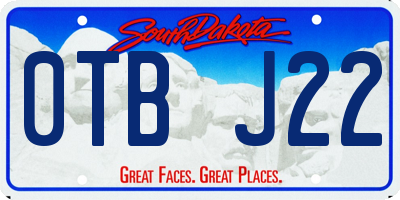 SD license plate 0TBJ22