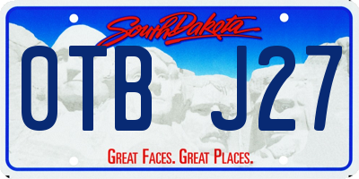 SD license plate 0TBJ27