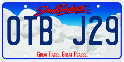 SD license plate 0TBJ29