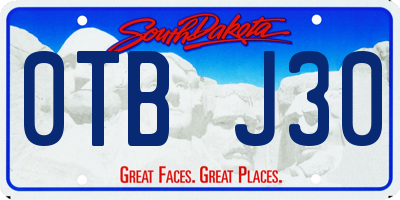 SD license plate 0TBJ30