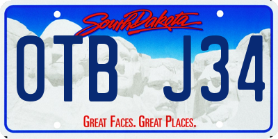 SD license plate 0TBJ34