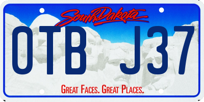 SD license plate 0TBJ37