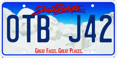 SD license plate 0TBJ42