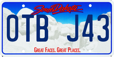 SD license plate 0TBJ43