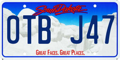 SD license plate 0TBJ47