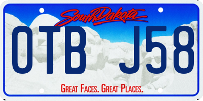 SD license plate 0TBJ58