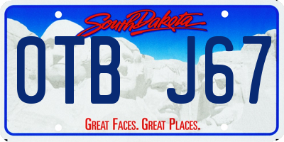 SD license plate 0TBJ67