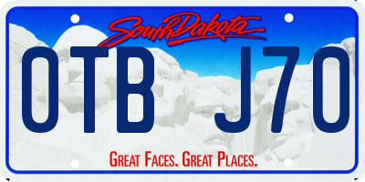 SD license plate 0TBJ70