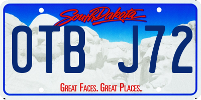 SD license plate 0TBJ72