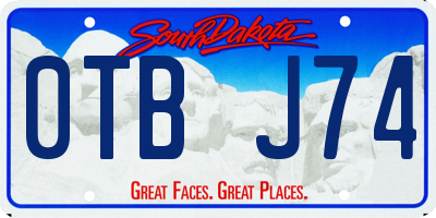 SD license plate 0TBJ74