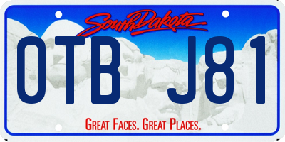 SD license plate 0TBJ81
