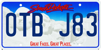 SD license plate 0TBJ83
