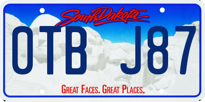 SD license plate 0TBJ87