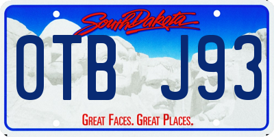 SD license plate 0TBJ93