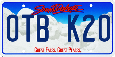 SD license plate 0TBK20