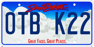 SD license plate 0TBK22