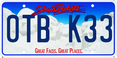 SD license plate 0TBK33