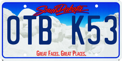 SD license plate 0TBK53