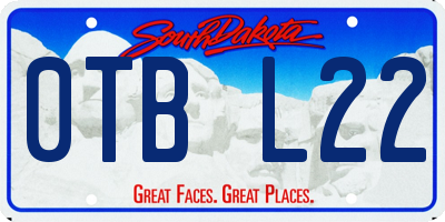 SD license plate 0TBL22