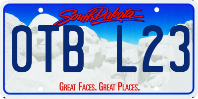 SD license plate 0TBL23